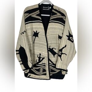 Vintage Kokopelli South Western Shrug Cardigan Jacket Aztec USA Women’s Size S‎